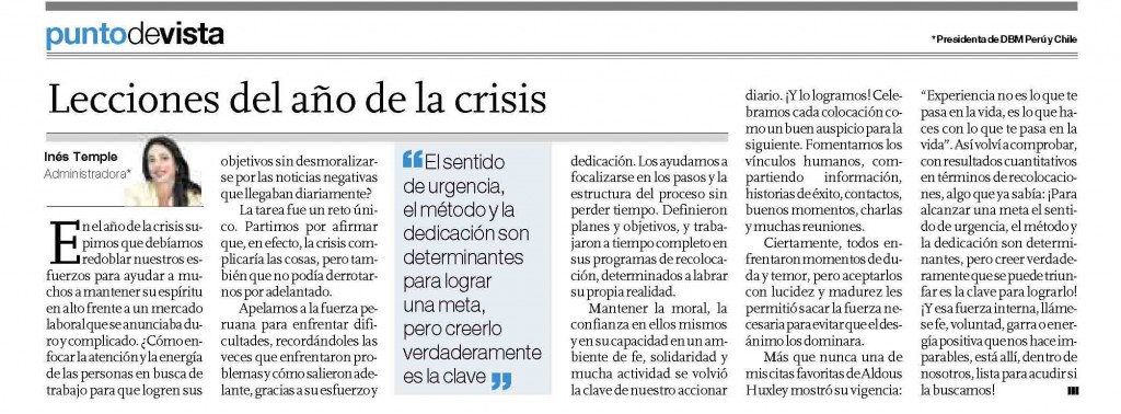 Lecciones del año de la crisis 26.01.2010