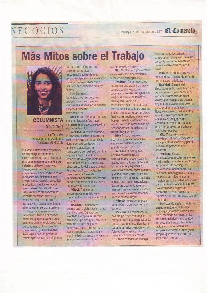 Más mitos sobre el trabajo 05.10.1997